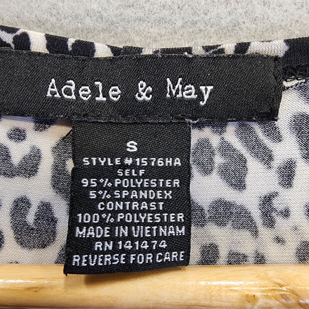 Adele & May Leopard Polka Dot Mixed Print Sleeveless Top Small Black White - Picture 2 of 11